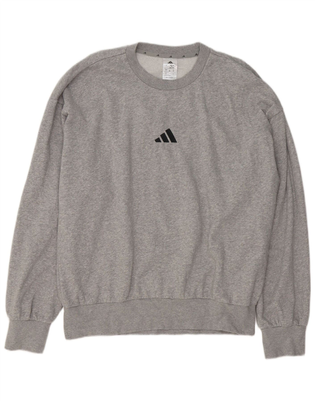 Adidas moletom gráfico masculino jumper grande algodão manchado cinza