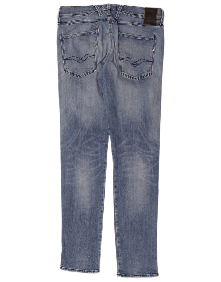 Replay Feminino Anbass Slim Jeans W32 L32 Azul Poliéster