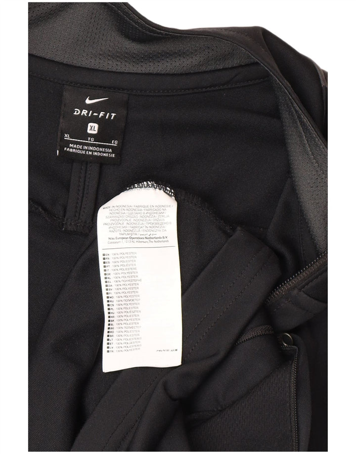 Nike Mens Graphic Tracksuit Top Jacket XL Preto Colorblock Poliéster