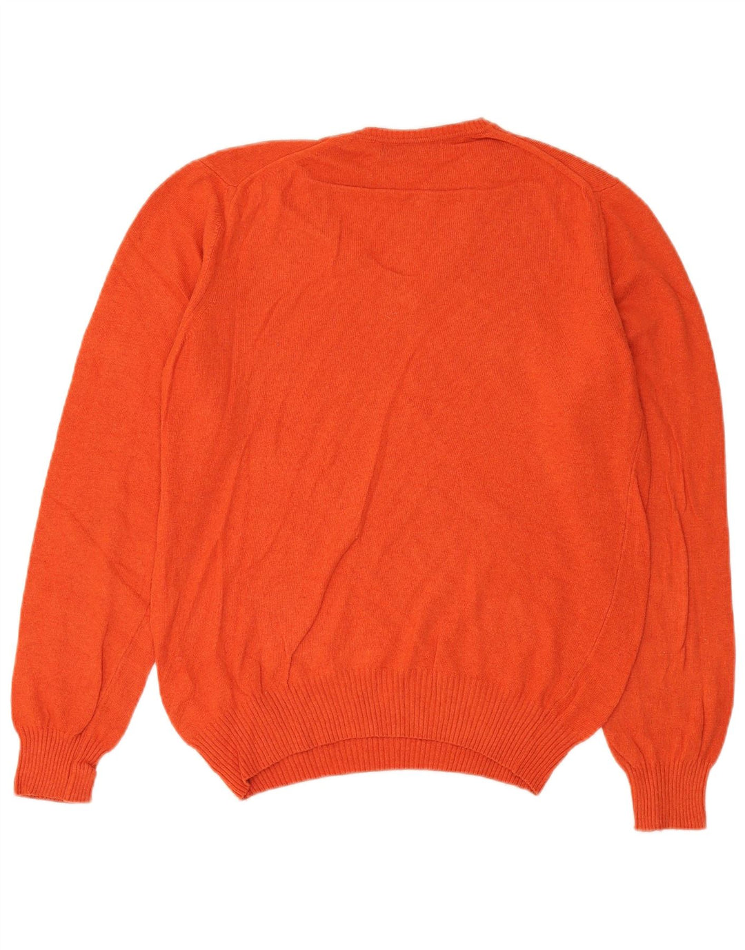 Suéter masculino Zara com decote em V grande viscose laranja