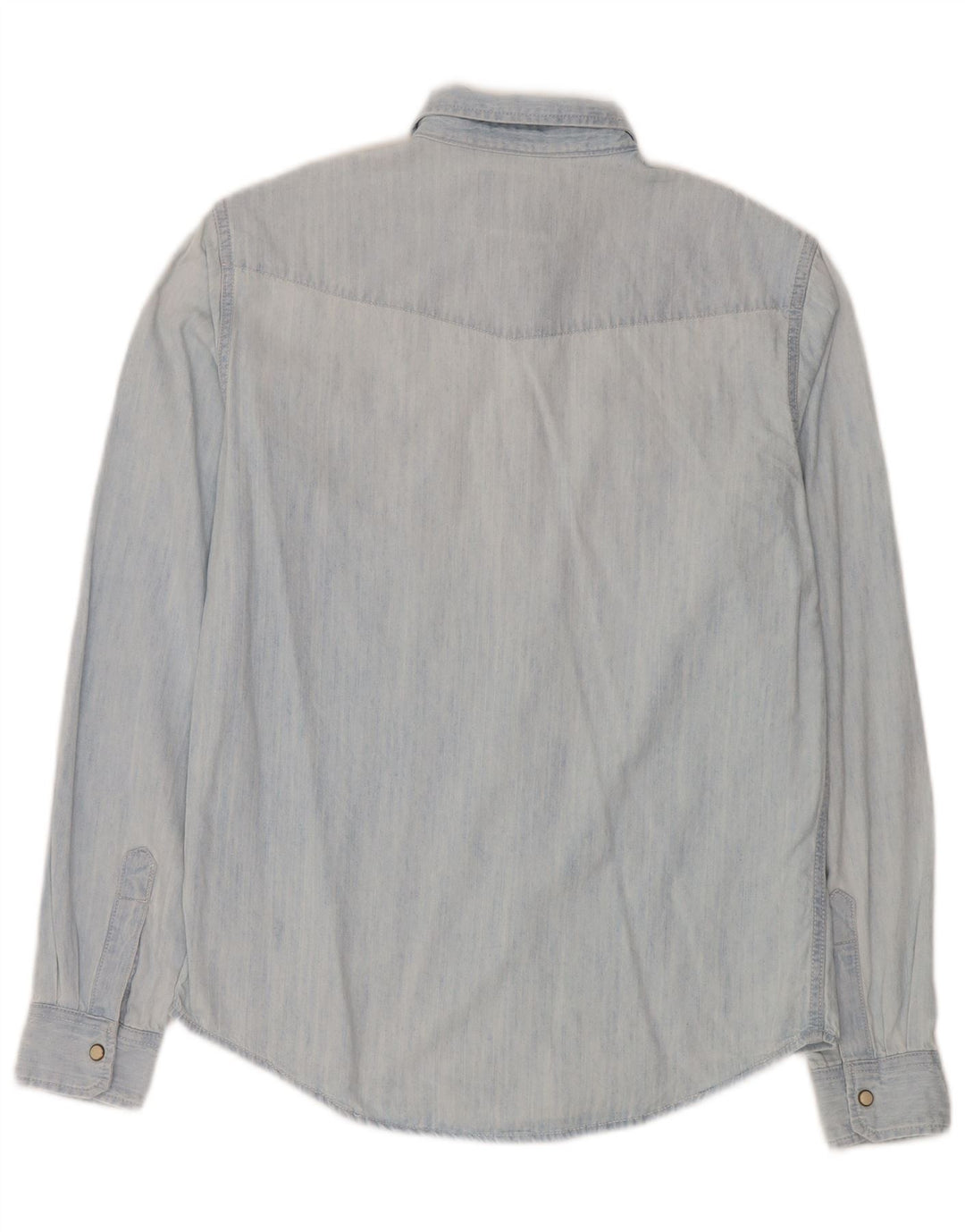 Camisa jeans masculina Zara azul médio