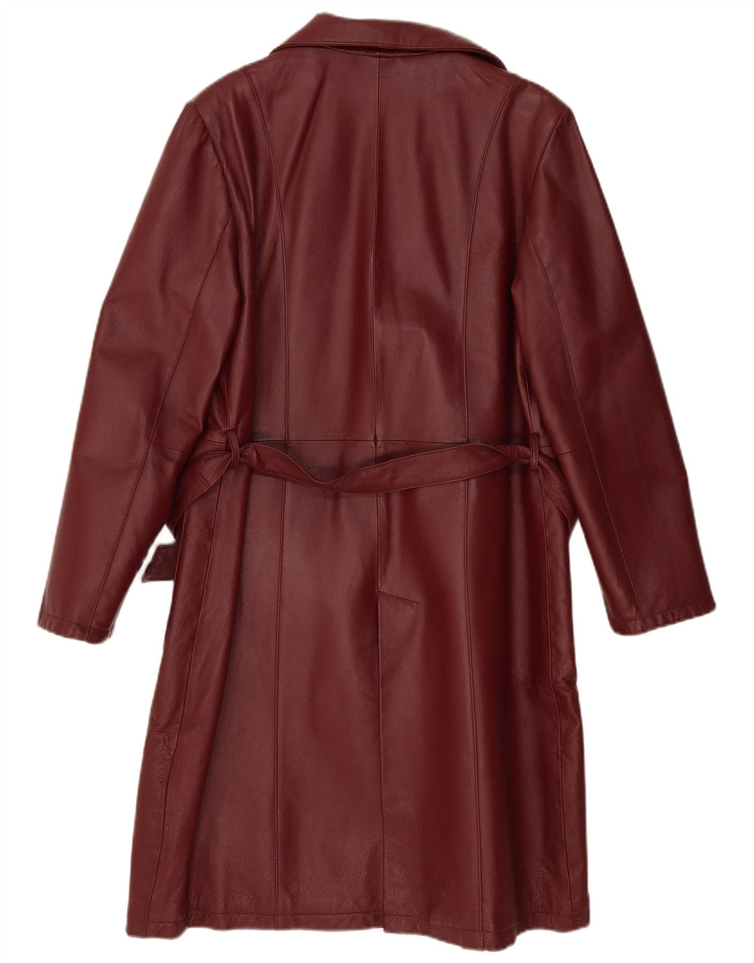 Casaco de couro feminino vintage IT 50 XL couro borgonha