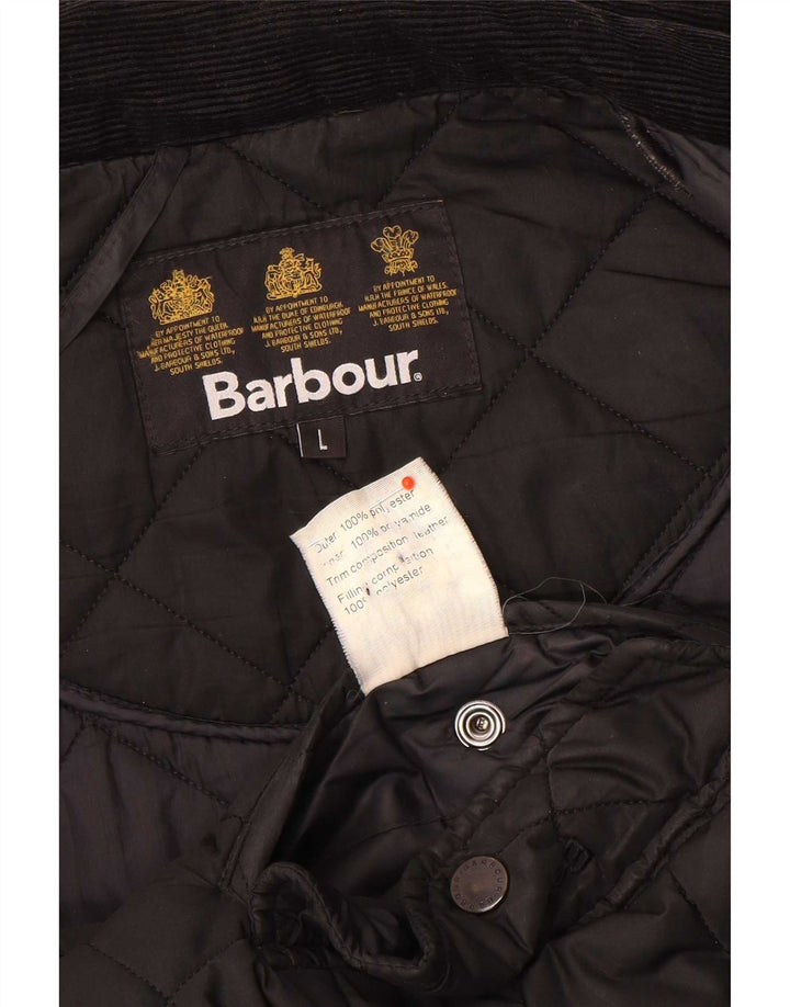 Jaqueta acolchoada masculina Barbour UK 40 grande poliéster preto