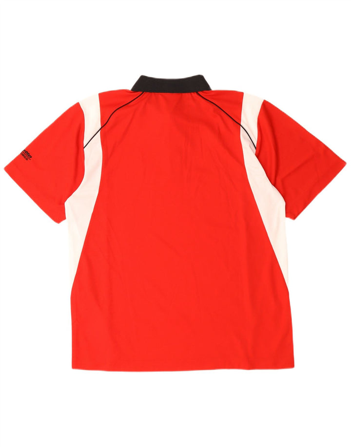 Camisa polo masculina de rugby Lotto poliéster colorblock vermelho médio