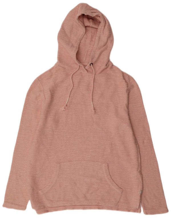 Jumper com capuz feminino Fat Face UK 14 algodão rosa médio