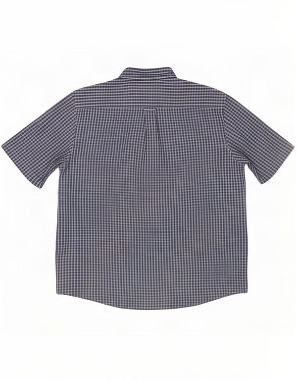 Camisa masculina de manga curta James Pringle XL azul marinho xadrez poliéster