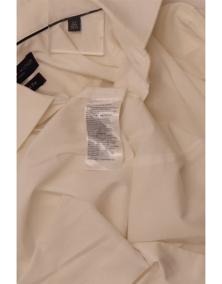 Camisa masculina sob medida Tommy Hilfiger tamanho 37 14 1/2 pequeno algodão branco