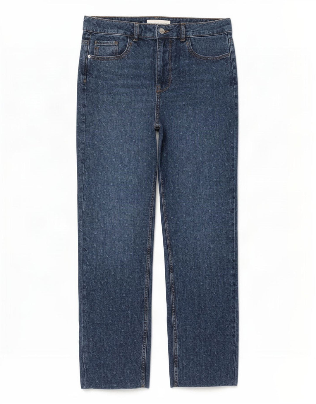 Calça jeans reta feminina Zara EU 38 pequena W28 L28 azul manchada