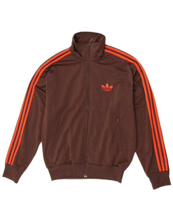 Adidas Mens Treino Top Jacket Poliéster Marrom Médio