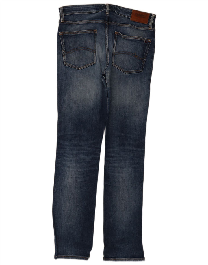 Jeans retos masculinos Tommy Hilfiger W33 L34 algodão azul