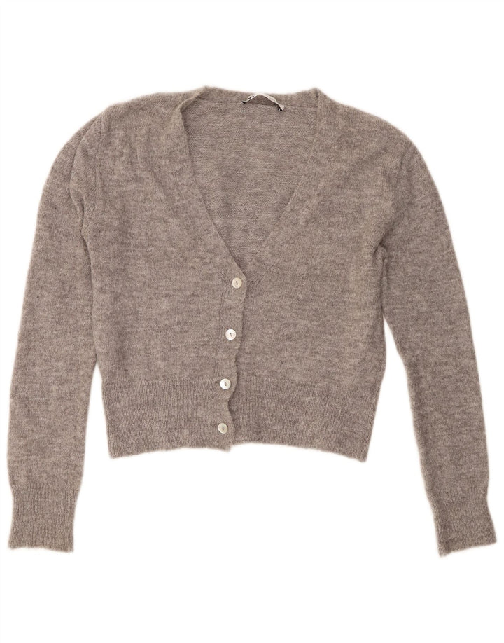 Suéter Zara Feminino Crop Cardigan Reino Unido 14 Médio Cinza