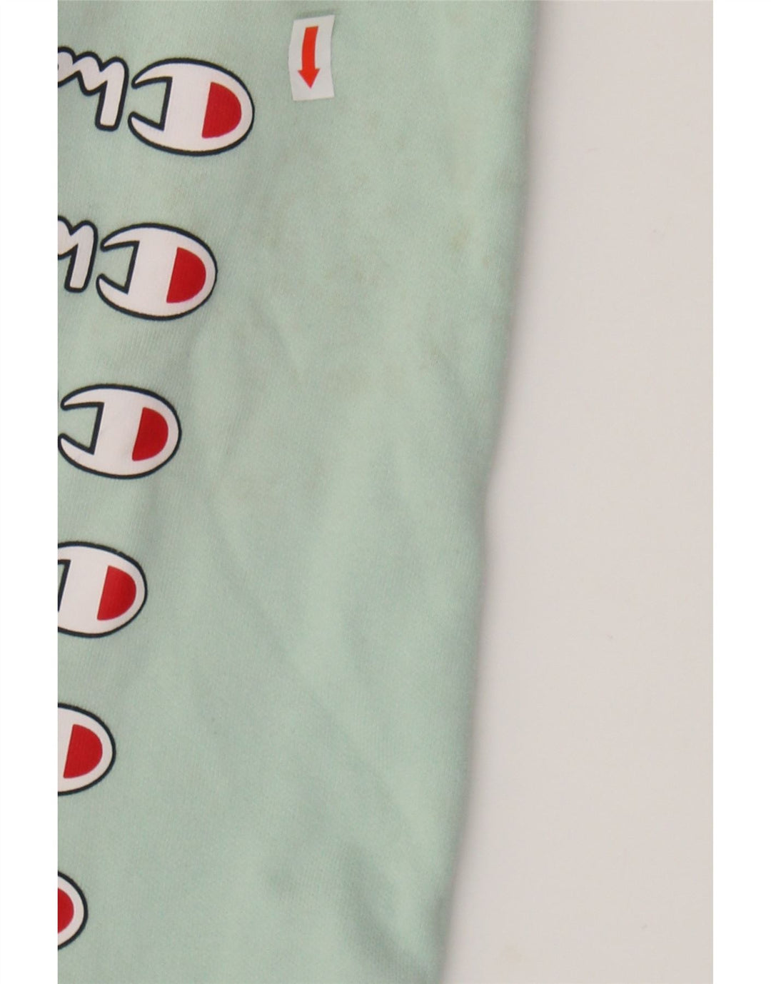 CHAMPION Womens Graphic Oversized Hoodie Jumper UK 6 XS Green Cotton Vintage Champion and Second-Hand Champion from Messina Hembry 
