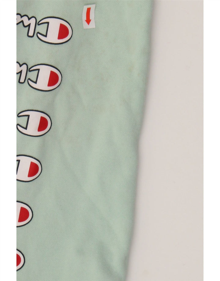 CHAMPION Womens Graphic Oversized Hoodie Jumper UK 6 XS Green Cotton Vintage Champion and Second-Hand Champion from Messina Hembry 