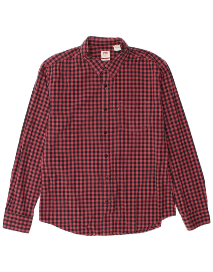 Camisa Slim Masculina LEVI'S Grande Gingham Vermelho