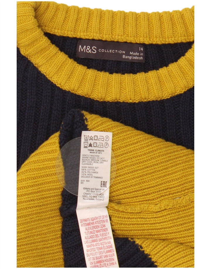 Suéter feminino Marks & Spencer com gola redonda Reino Unido 14 médio multicolorido