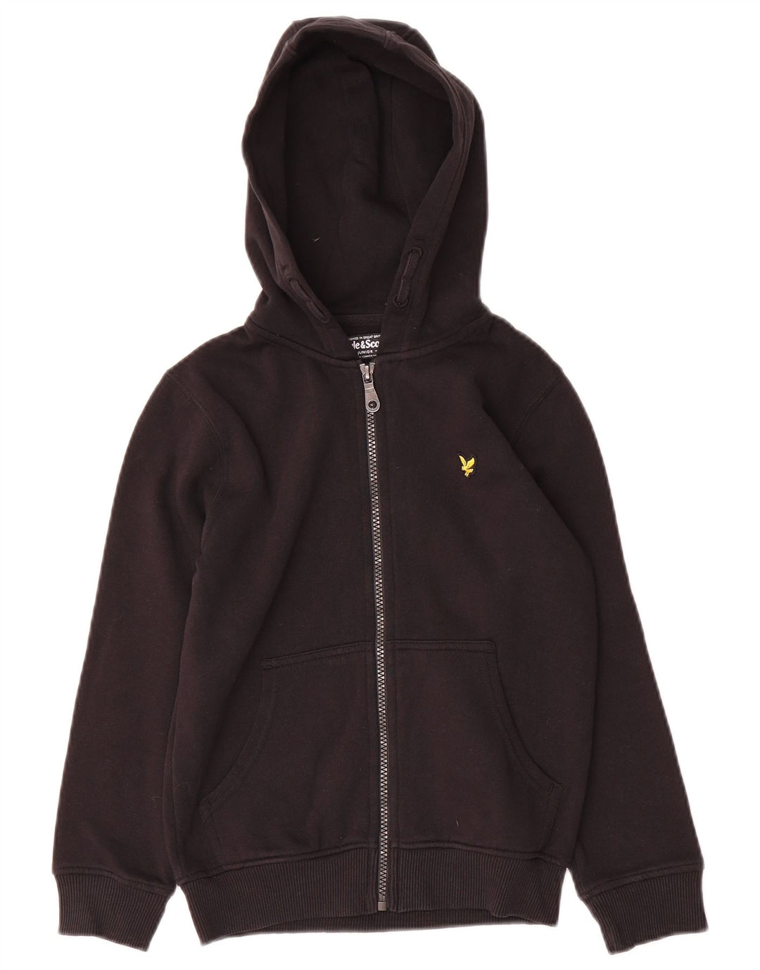 Suéter Lyle & Scott Boys com capuz e zíper 8-9 anos preto