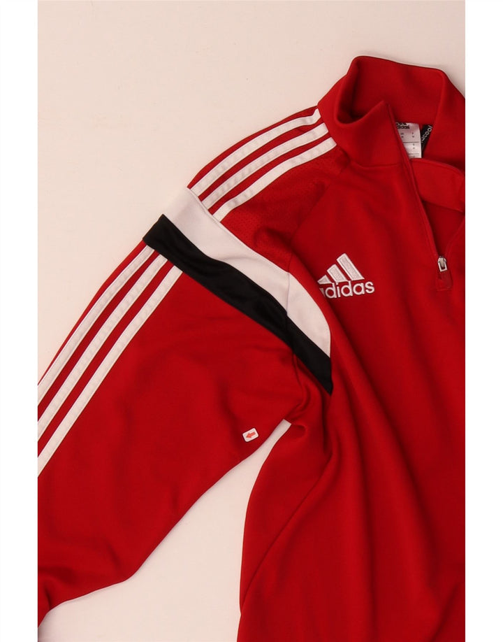 Adidas Mens Climacool Pullover Treino Top Médio Vermelho Colorblock