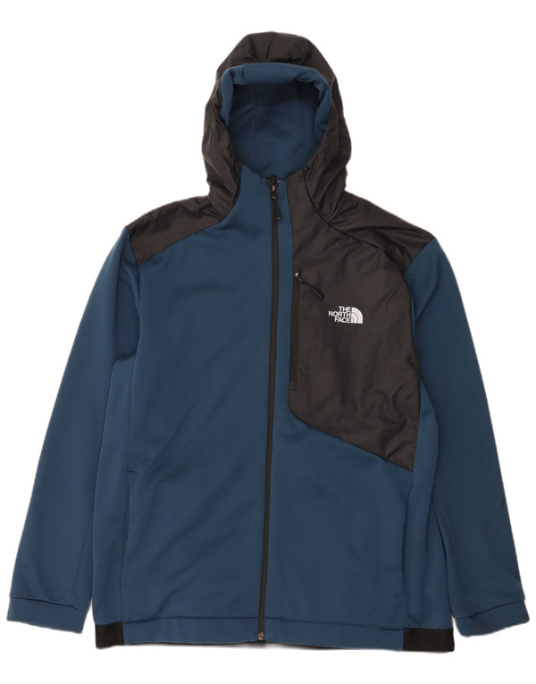 Suéter masculino com capuz e zíper The North Face XL azul marinho poliéster colorblock