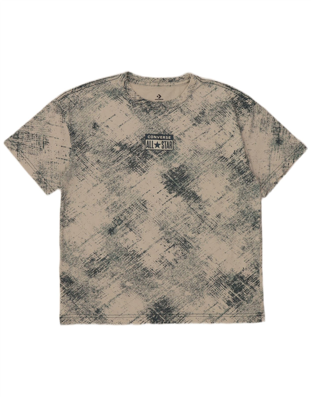 Camiseta gráfica Converse Boys Top 12-13 anos grande xadrez branco