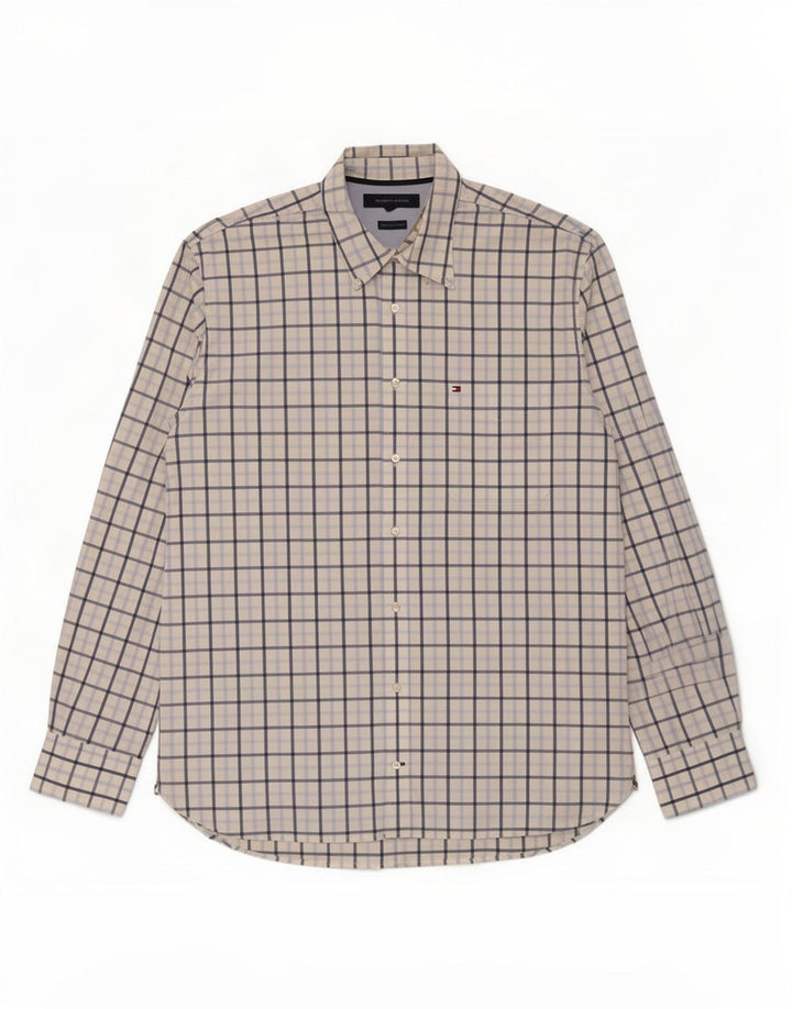 Camisa masculina Tommy Hilfiger XL branca xadrez algodão