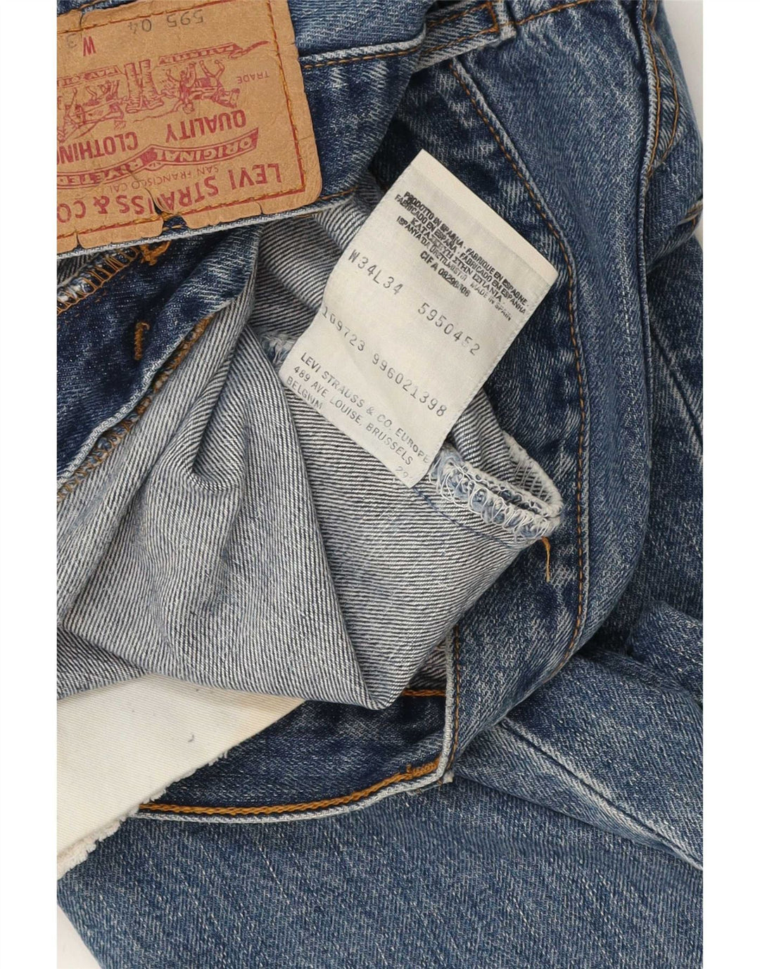 Levi's Masculino 595 Straight Jeans W34 L29 Azul Algodão