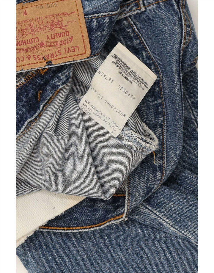 Levi's Masculino 595 Straight Jeans W34 L29 Azul Algodão