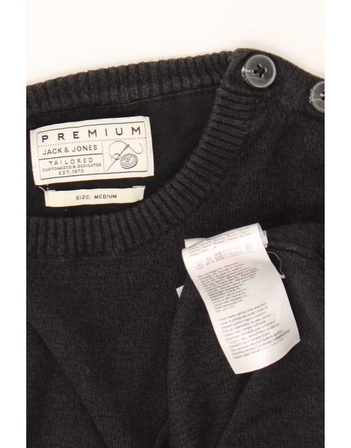 Suéter masculino Jack & Jones Regular Fit com gola redonda, azul marinho médio