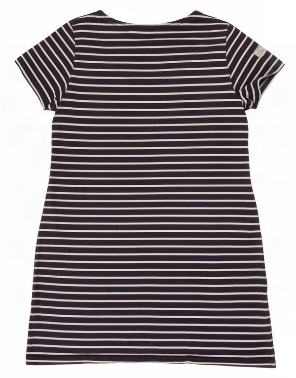 Vestido camiseta feminino Joules Reino Unido 18 XL azul marinho listrado algodão