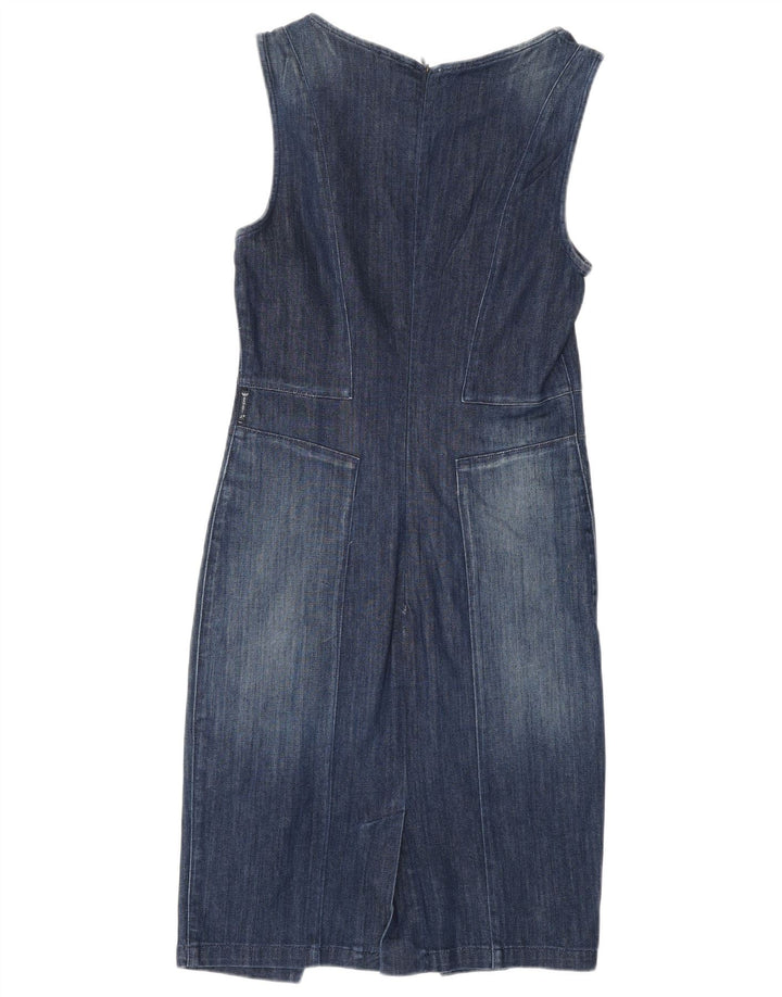 Vestido jeans feminino sem mangas Armani Jeans EUA 40 algodão azul pequeno