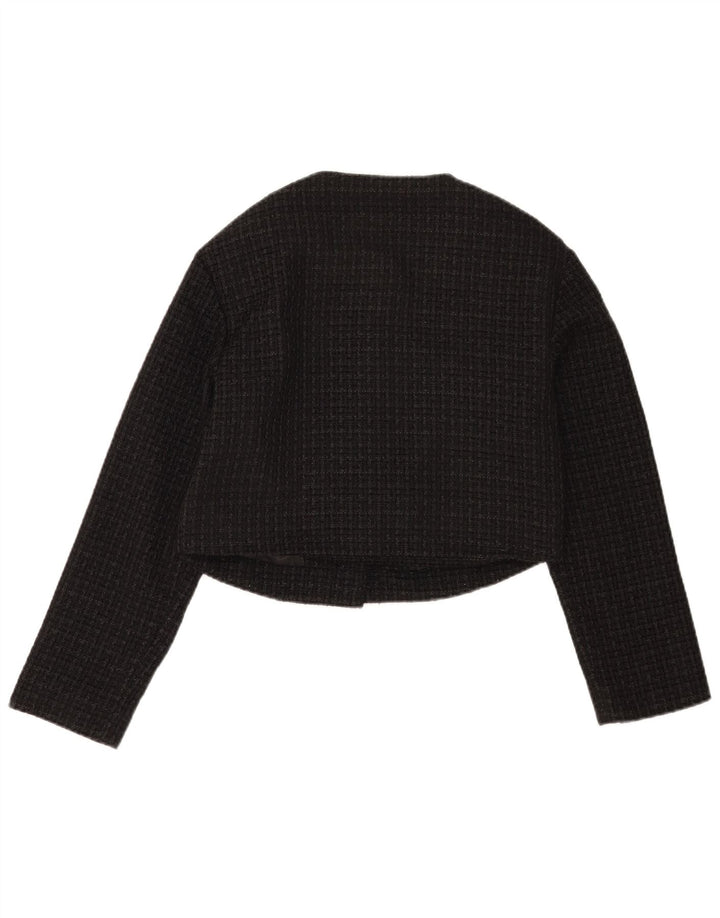 Jaqueta blazer feminina Abercrombie & Fitch Reino Unido 10 pequena xadrez preta