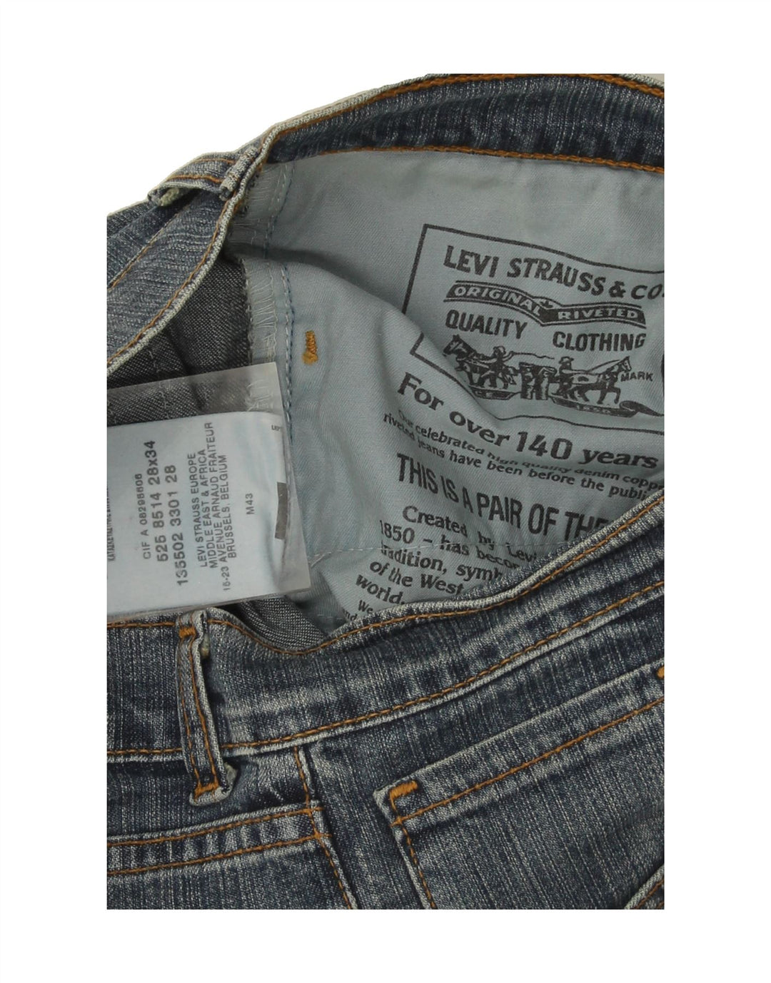 LEVI'S Womens Straight Jeans  W28 L31 Blue Cotton Vintage Levi's and Second-Hand Levi's from Messina Hembry 