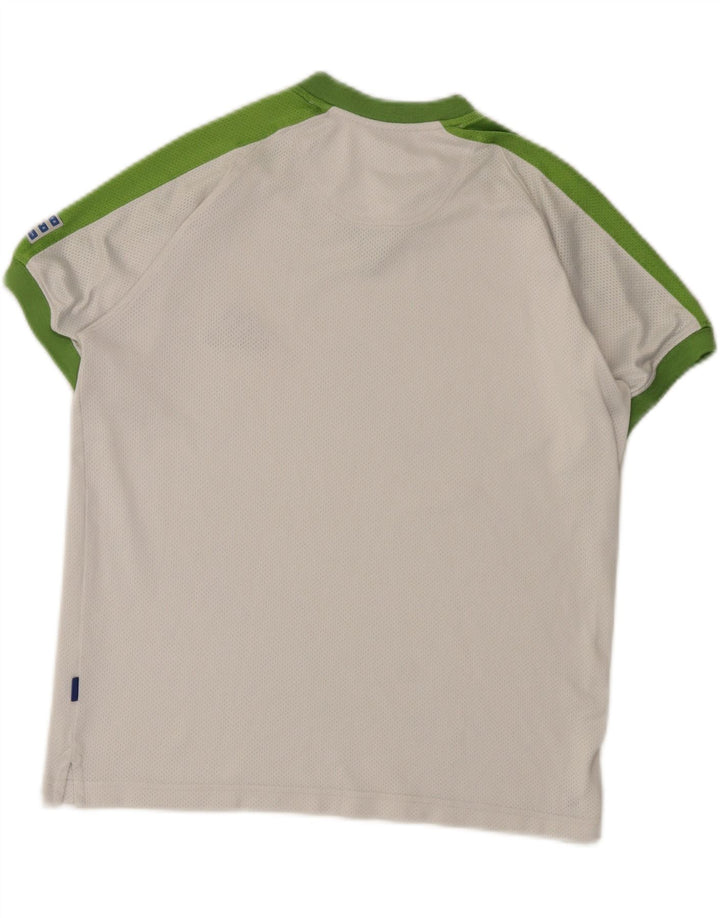 Adidas Mens Graphic T-Shirt Top UK 38/40 Médio Branco Colorblock Poliéster