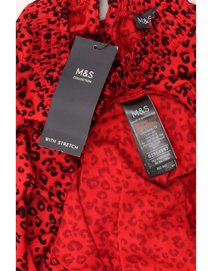 Vestido básico feminino Marks & Spencer Reino Unido 12 médio vermelho animal estampado