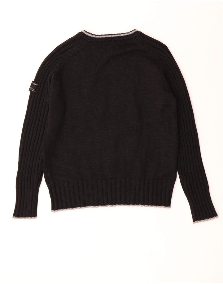 Suéter masculino Energie com gola redonda, grande lã preta