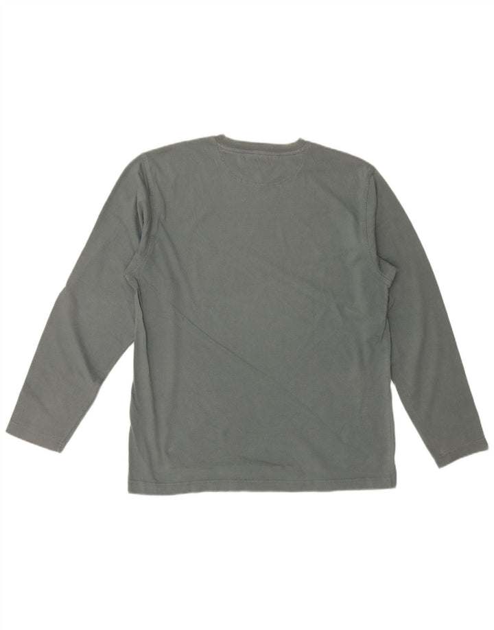 Champion Mens Top Manga Longa Grande Algodão Cinza