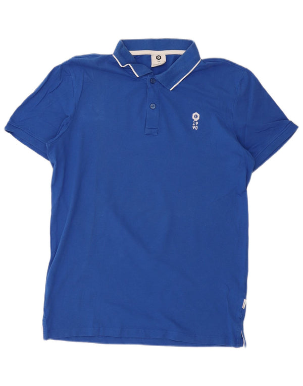 Camisa polo masculina JACK & JONES Core azul médio algodão