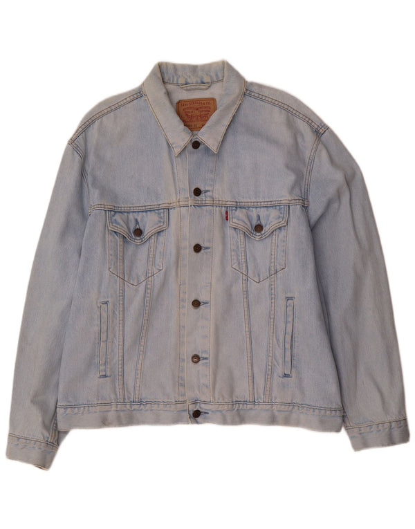 Jaqueta jeans masculina Levi's UK 42 XL azul algodão