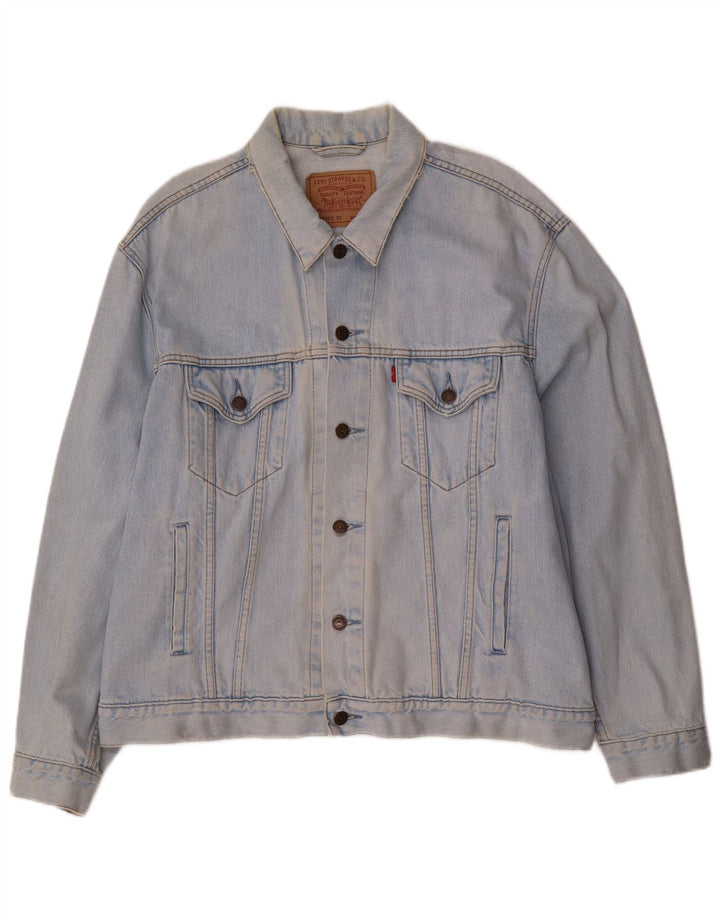 Jaqueta jeans masculina Levi's UK 42 XL azul algodão