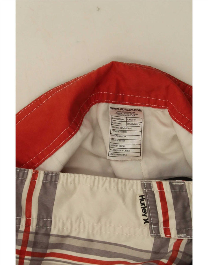 Shorts de natação masculino Hurley Graphic grande poliéster xadrez branco