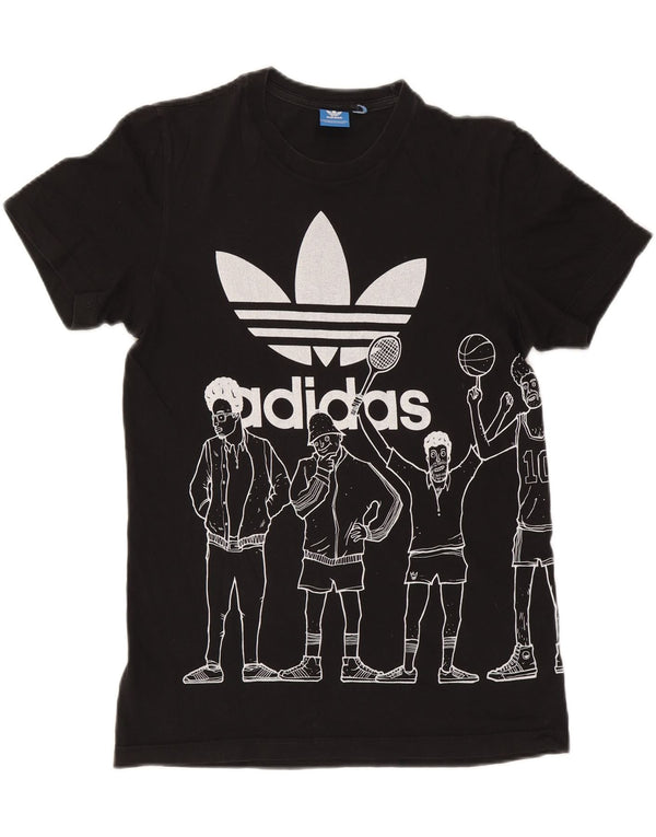 Adidas Mens Graphic T-Shirt Top Small Black Cotton