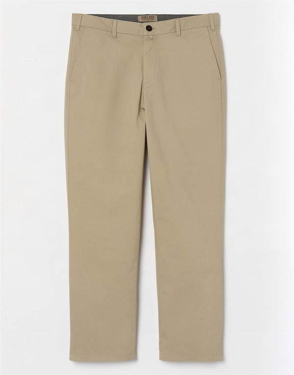 Calça Chino Reta Masculina Zara EU 42 Grande W32 L30 Bege