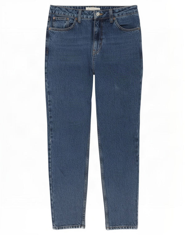 Calça jeans feminina Topshop Mom cintura alta cônica W28 L28 algodão azul