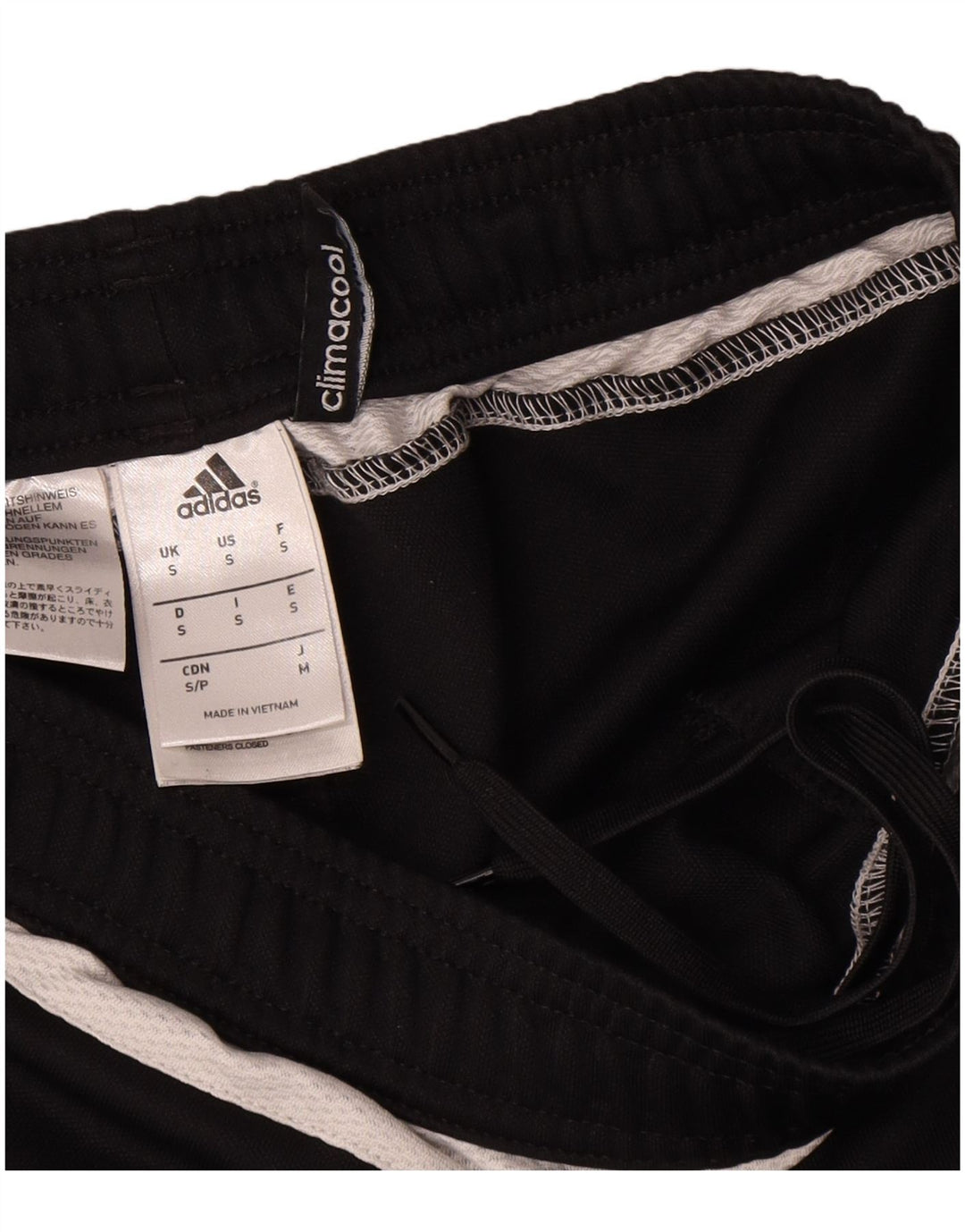 Calça de treino masculina Adidas Climacool pequena preta colorblock poliéster