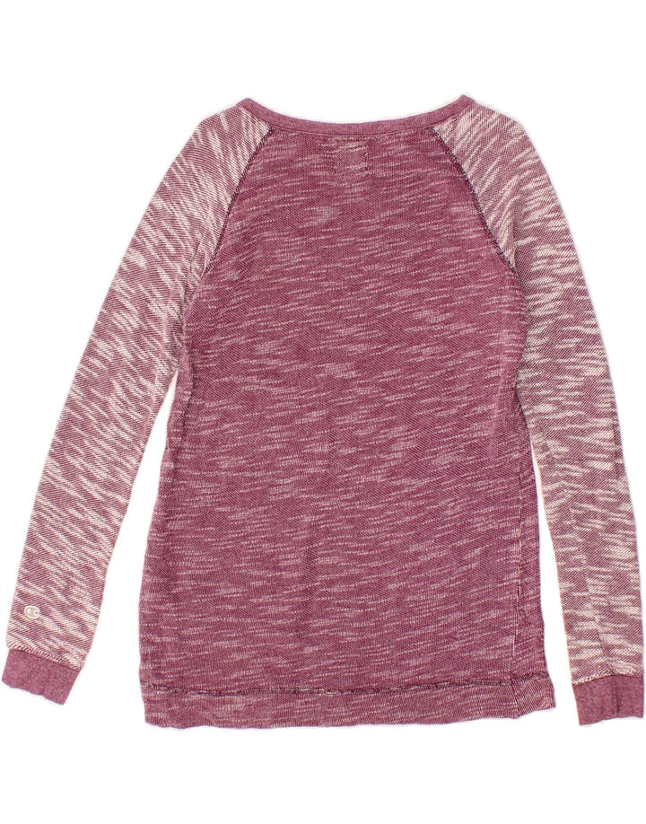 CHAMPION Womens Sweatshirt Jumper UK 10 Small Purple Flecked Cotton Vintage Champion and Second-Hand Champion from Messina Hembry 