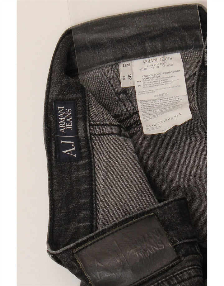 Jeans retos femininos Armani W32 L33 algodão cinza