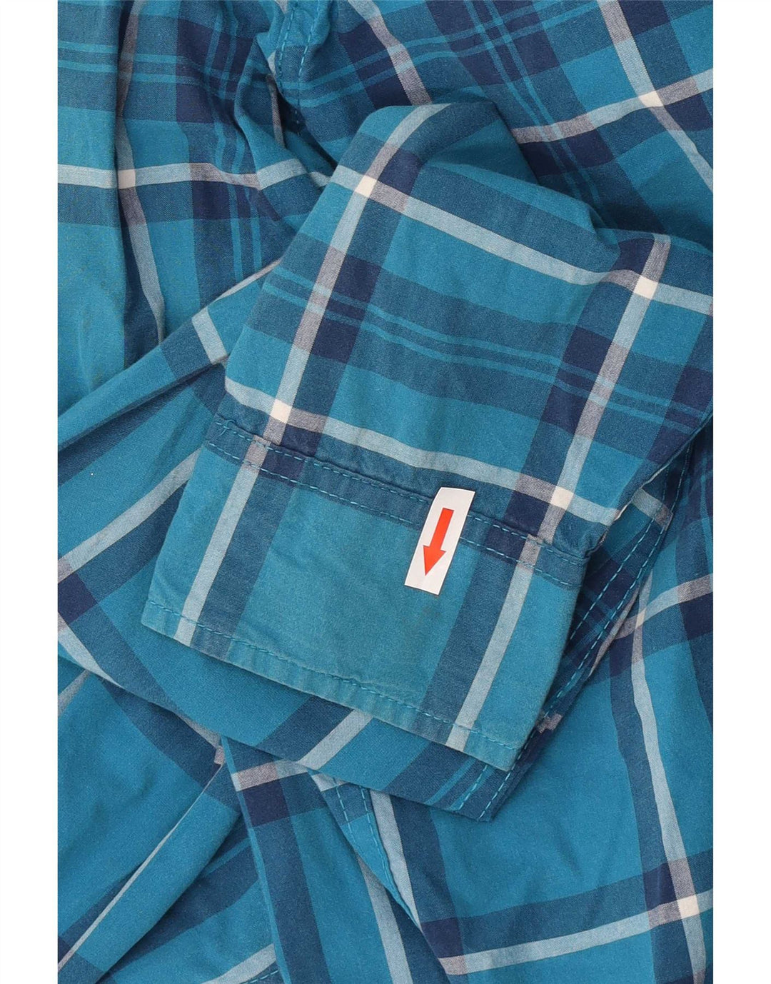 Camisa masculina Hollister grande algodão xadrez azul