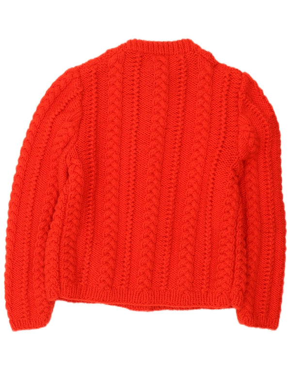 Suéter cardigã feminino vintage UK 14 vermelho médio