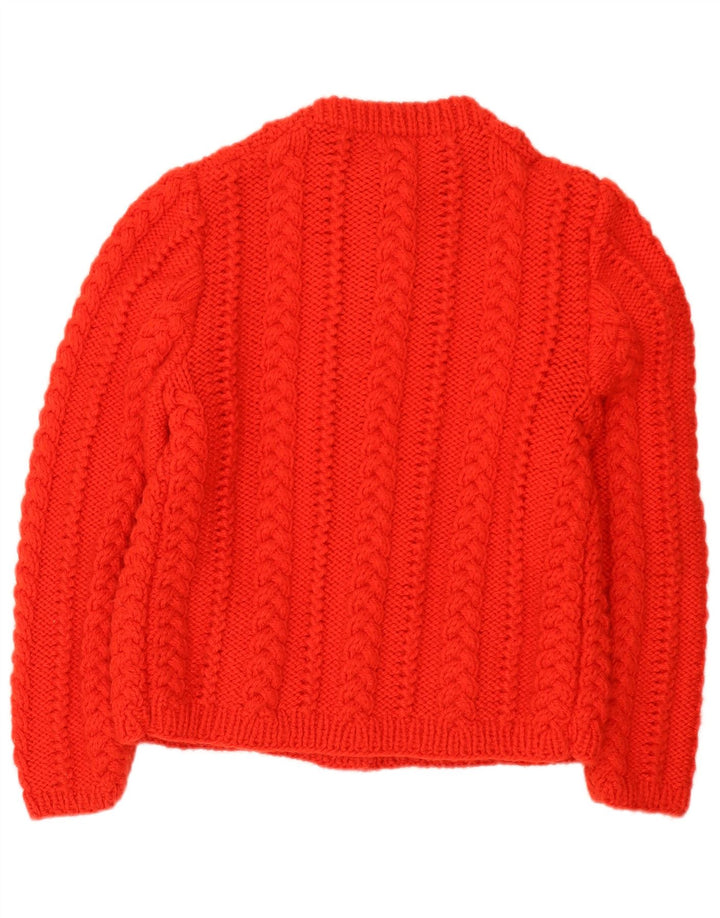 Suéter cardigã feminino vintage UK 14 vermelho médio
