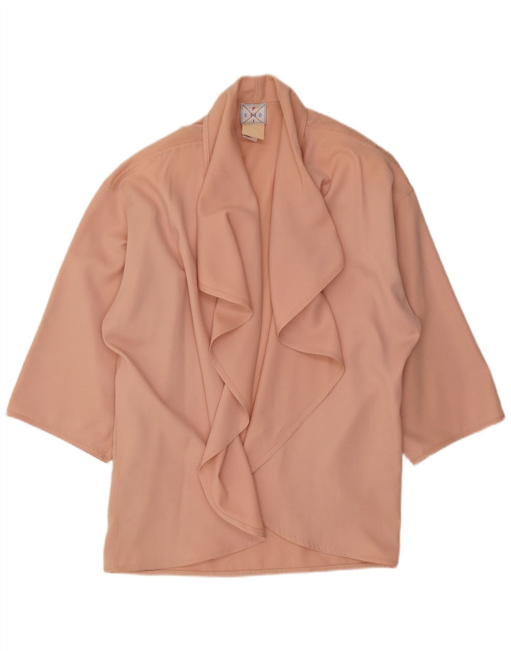 Jaqueta blazer aberta oversized feminina Fendi IT 44 lã rosa médio