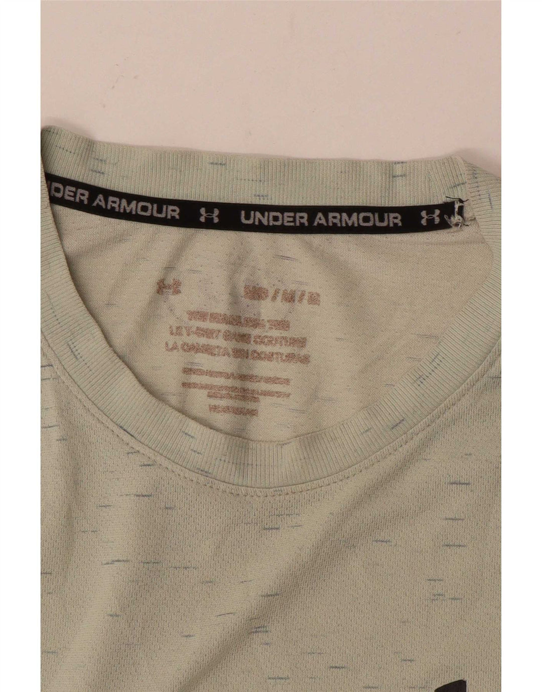 Camiseta masculina Under Armour Top médio azul manchado